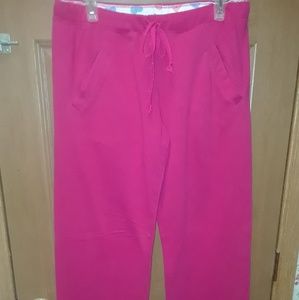 Bright pink sweat pants